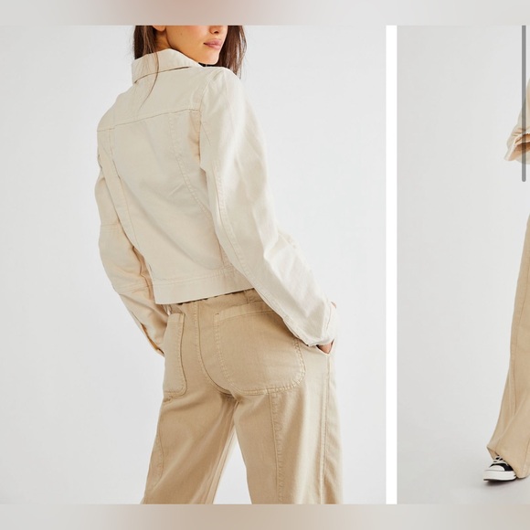 NWT Free People We the Free Rumors Denim Jacket - Ecru Ivory cream - small - Picture 4 of 10